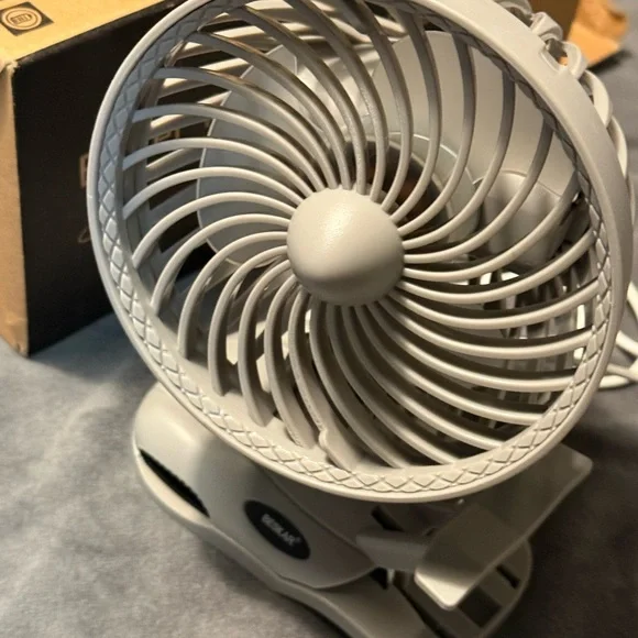 NWT Portable Clip-On Small Desk Fan - Light Gray - Picture 3 of 7